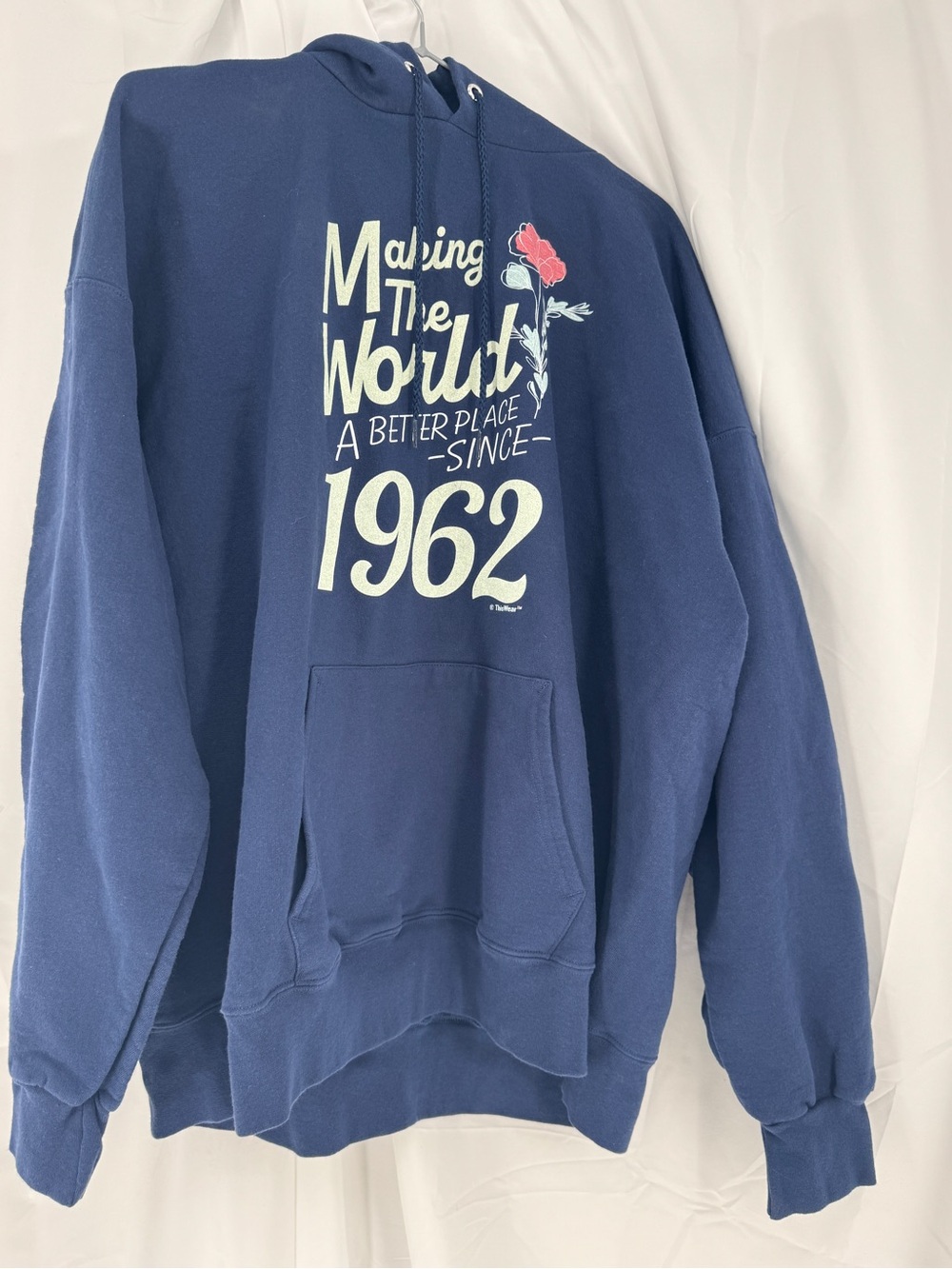 Hanes Navy Blue Pullover Hoodie with Logo Tag 0012